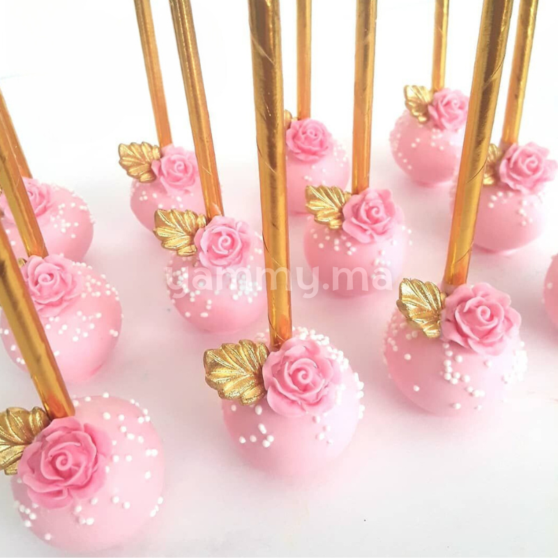 25 Pailles Papier pour Cake Pops Violet Métallisé