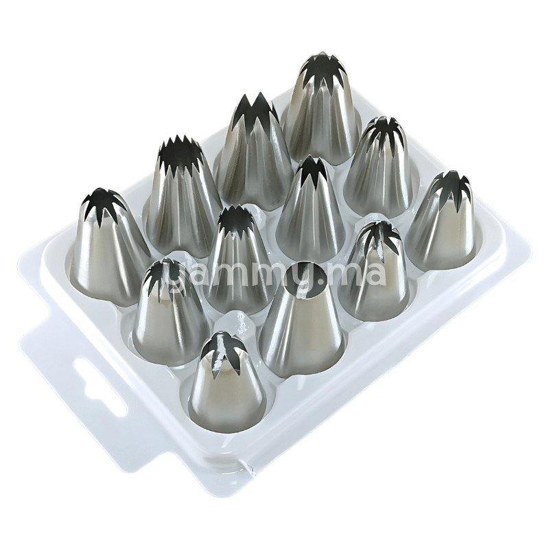 SET. 12 Douilles Pâtisserie en Inox