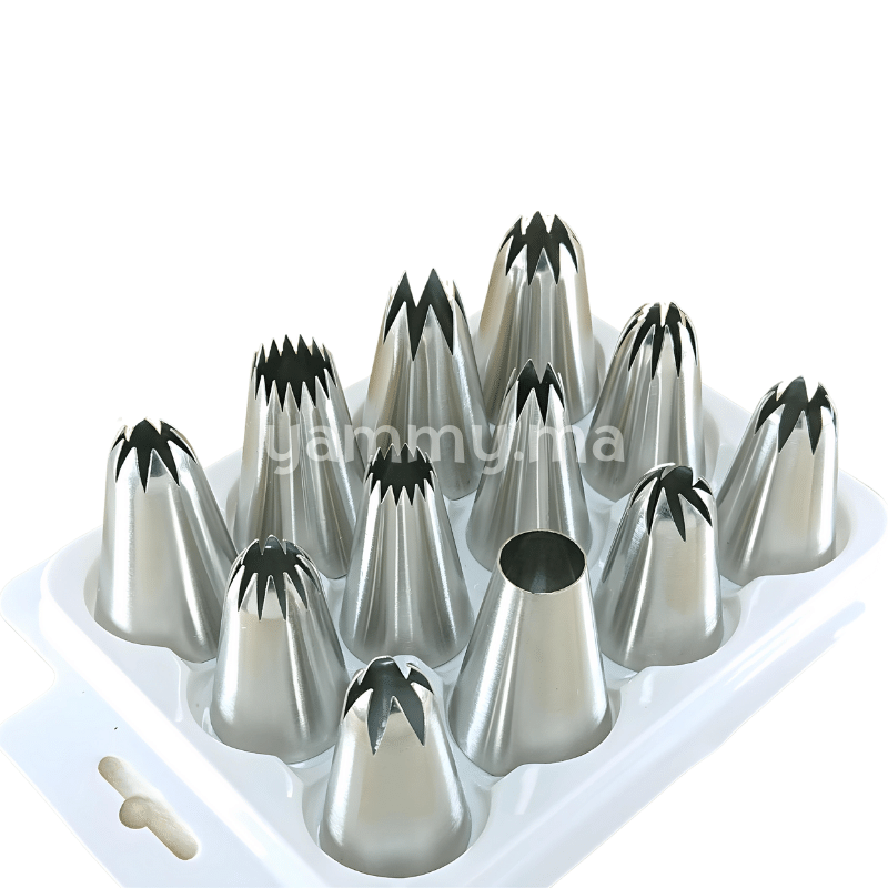 SET. 12 Douilles Pâtisserie en Inox