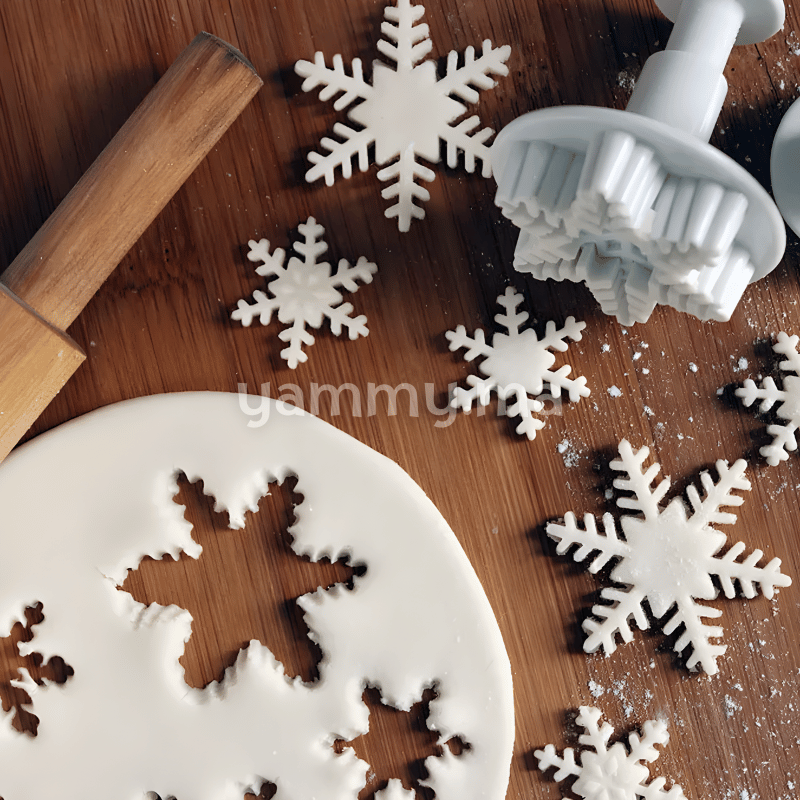 Set 3 Emporte-pièces avec Poussoir Flocon de Neige